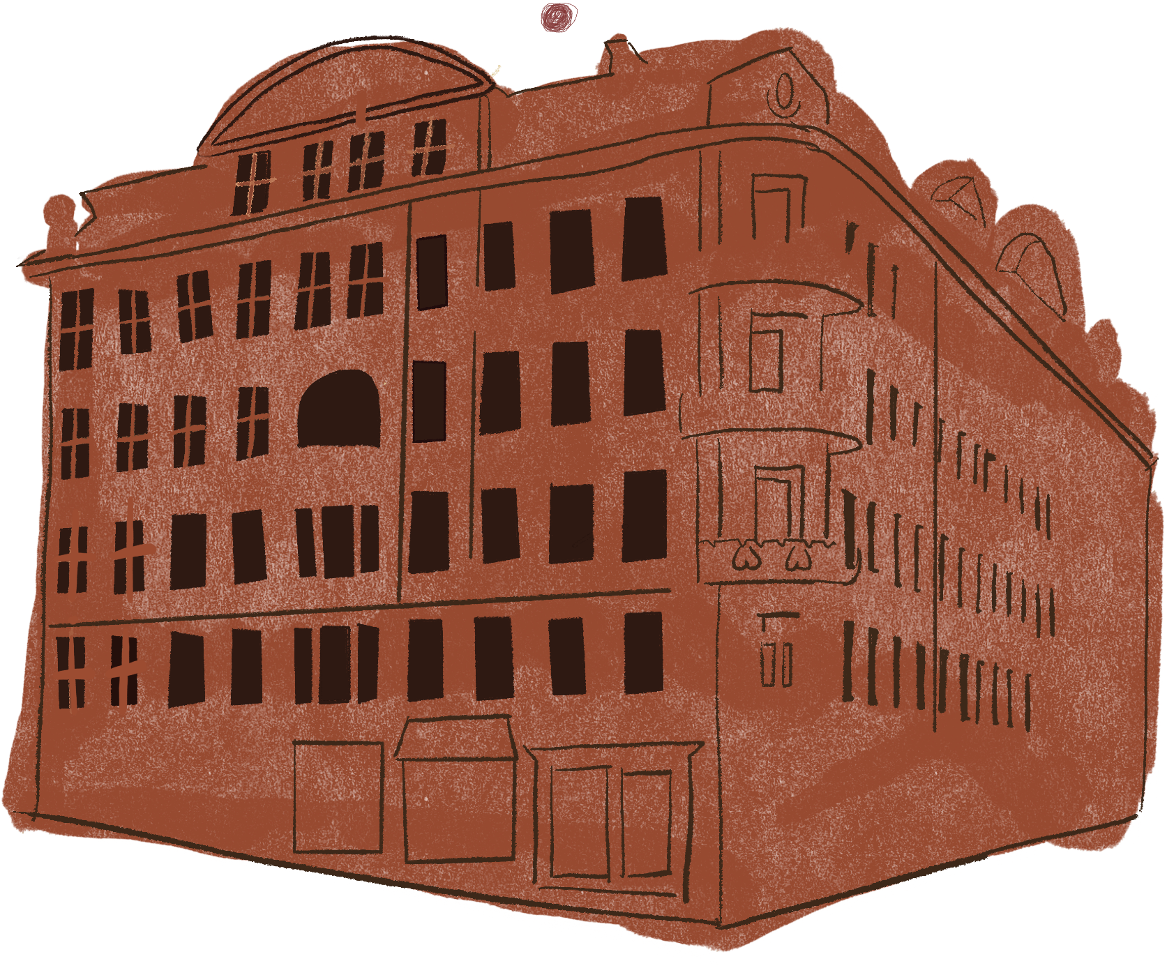 Будынак былога гатэлю “Еўропа” на плошчы Свабоды і на вул. Энгельса, 18.